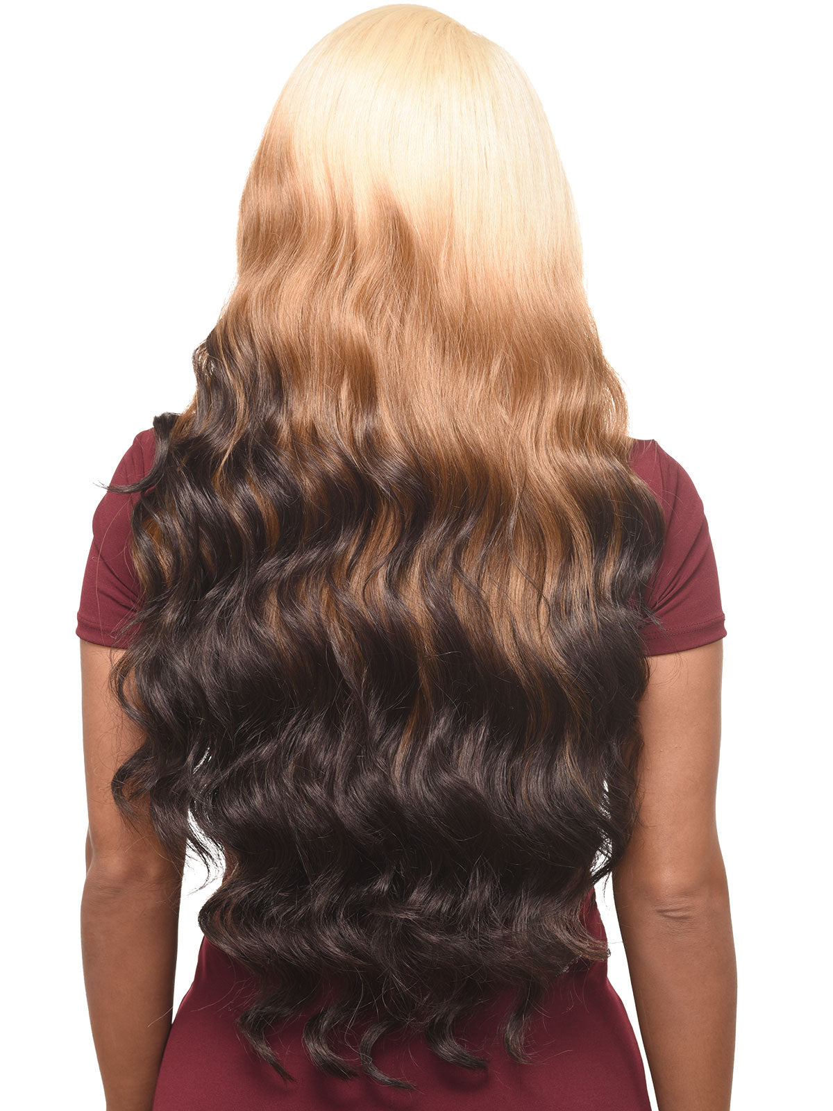 Selita 28 inch synthetic HD lace wig back view