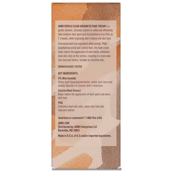 AMBI Even & Clear Fade Cream - Advanced - 1 fl oz: Niacinamide, Hydroquinone-Free, Unscented, For Normal Skin