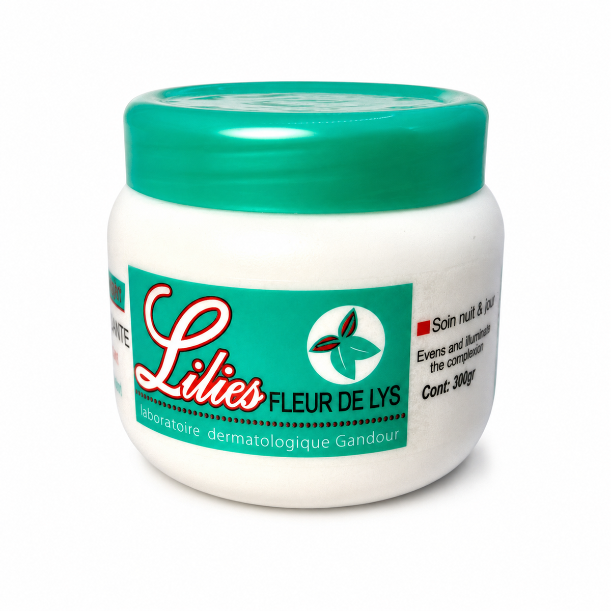 Lilies Fleur de Lys body cream on white background