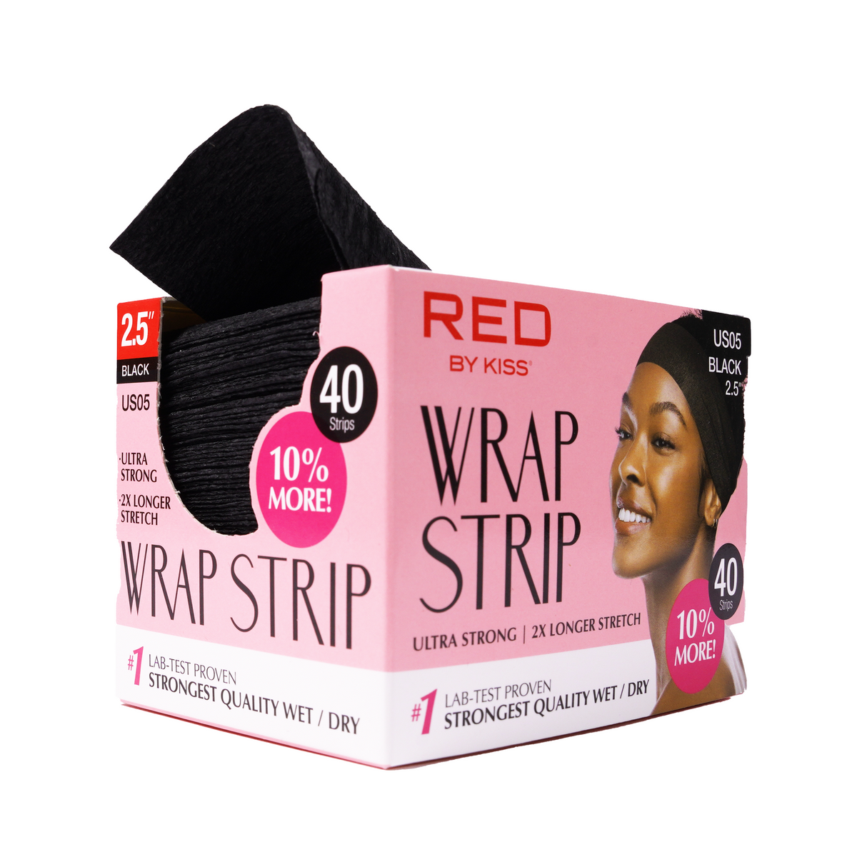 RED by KISS 2.5 inch Wrap Strips 40 strips Black