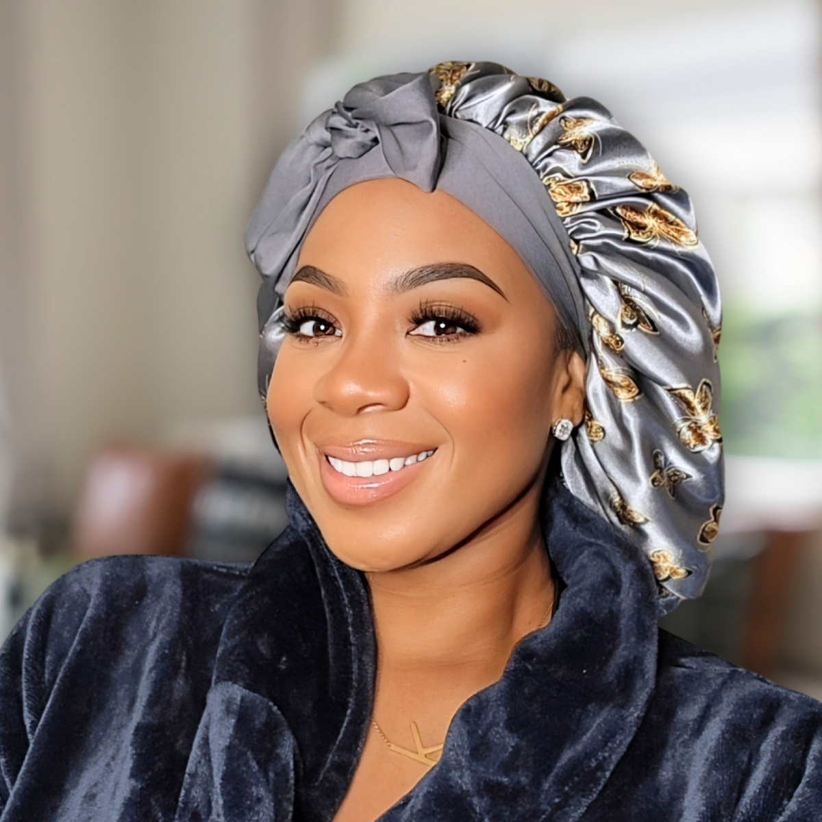 Adjustable Reversible Satin Hair Bonnet
