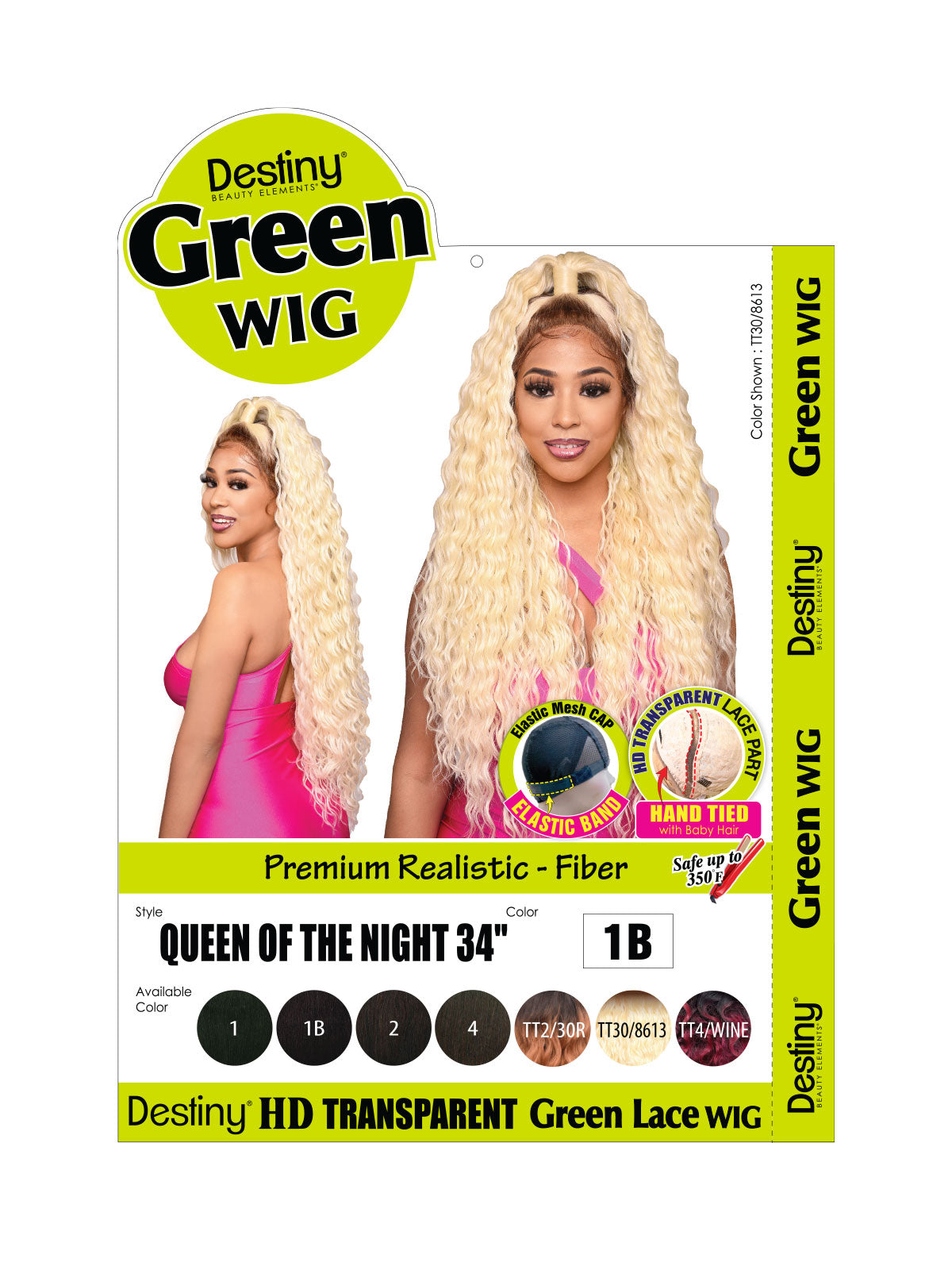 Queen of the Night 34 inch synthetic lace wig side view