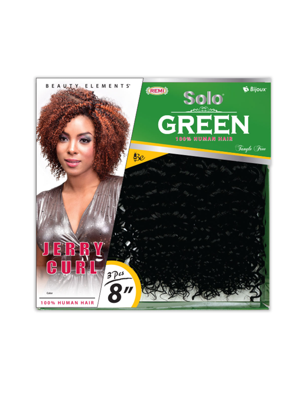 HH SOLO GREEN JERRY CURL 8″