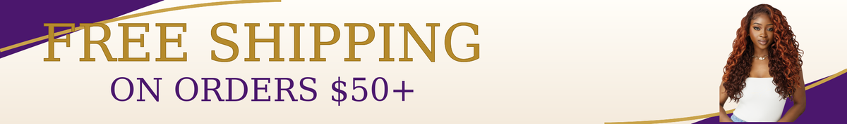 Compact free shipping on orders $50+ banner with Outre model