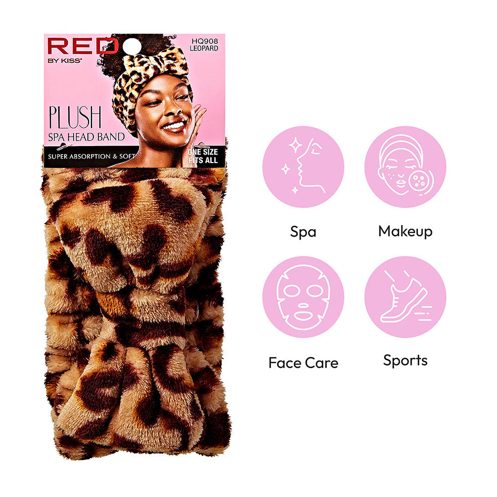 RED by Kiss Plush Spa Headband - Leopard - image 4