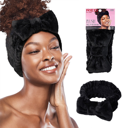 RED by Kiss Plush Spa Headband - Black