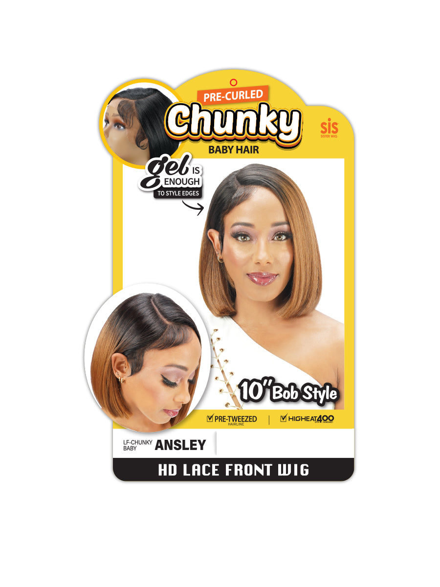 Ansley 10 inch synthetic HD lace front wig product view