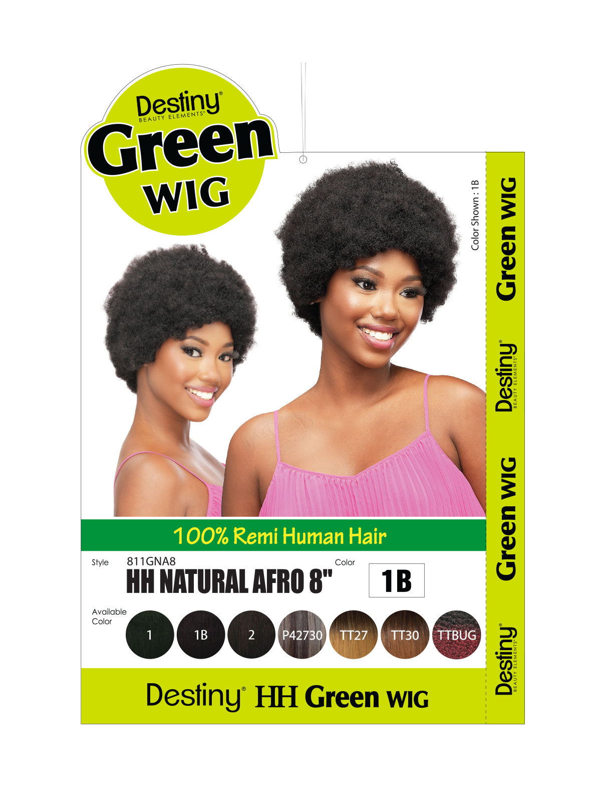 Destiny Green HH Natural Afro 8 inch wig — product view 2