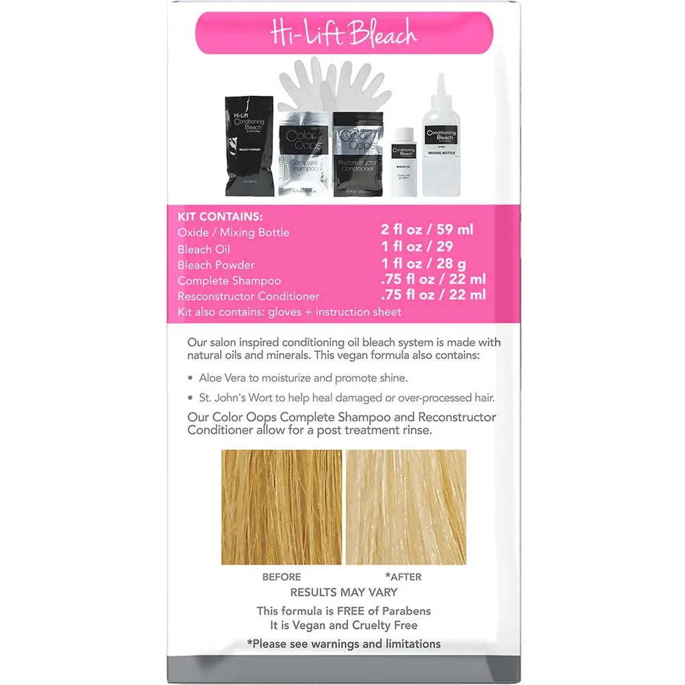 Color Oops Hi-Lift Conditioning Bleach package