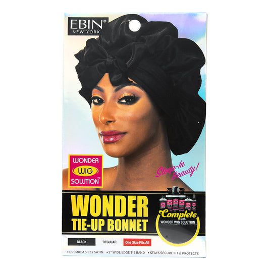 EBIN Wonder Wig Tie-Up Bonnet in black