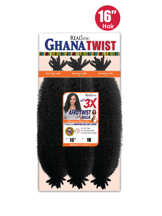 Realistic 3X Ghana Afro Twist Bulk 16