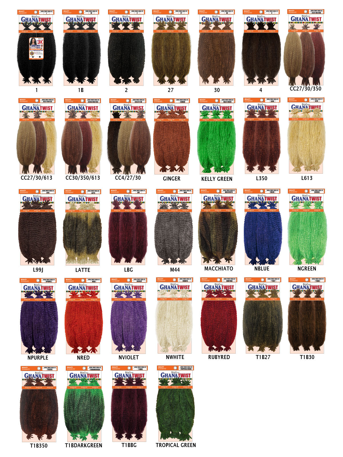 Realistic 3X Ghana Afro Twist Bulk 16 model view