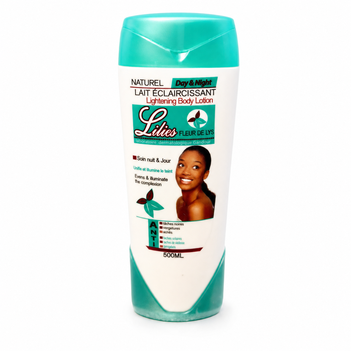 Lilies Fleur de Lys body lotion on white background