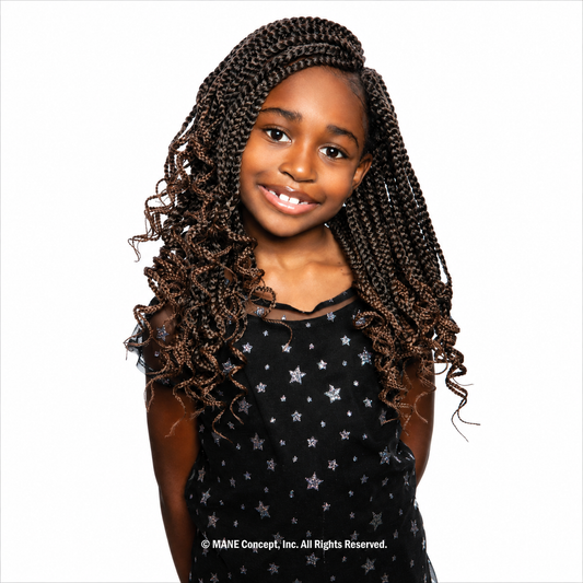Lovely 12 kids crochet braids with curled ends