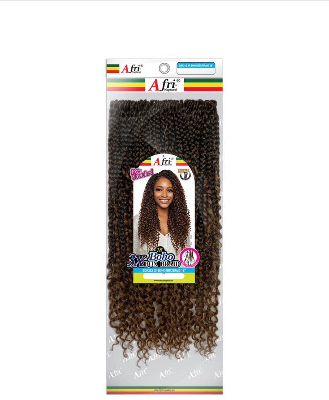 Mane Concept Afri-Naptural 3X Boho Box Braid 18 inch package