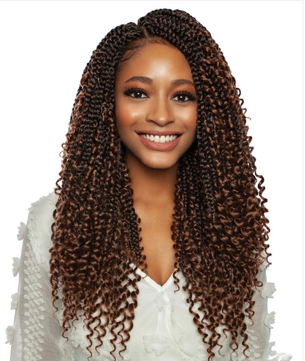Model wearing Mane Concept Afri-Naptural 3X Boho Box Braids