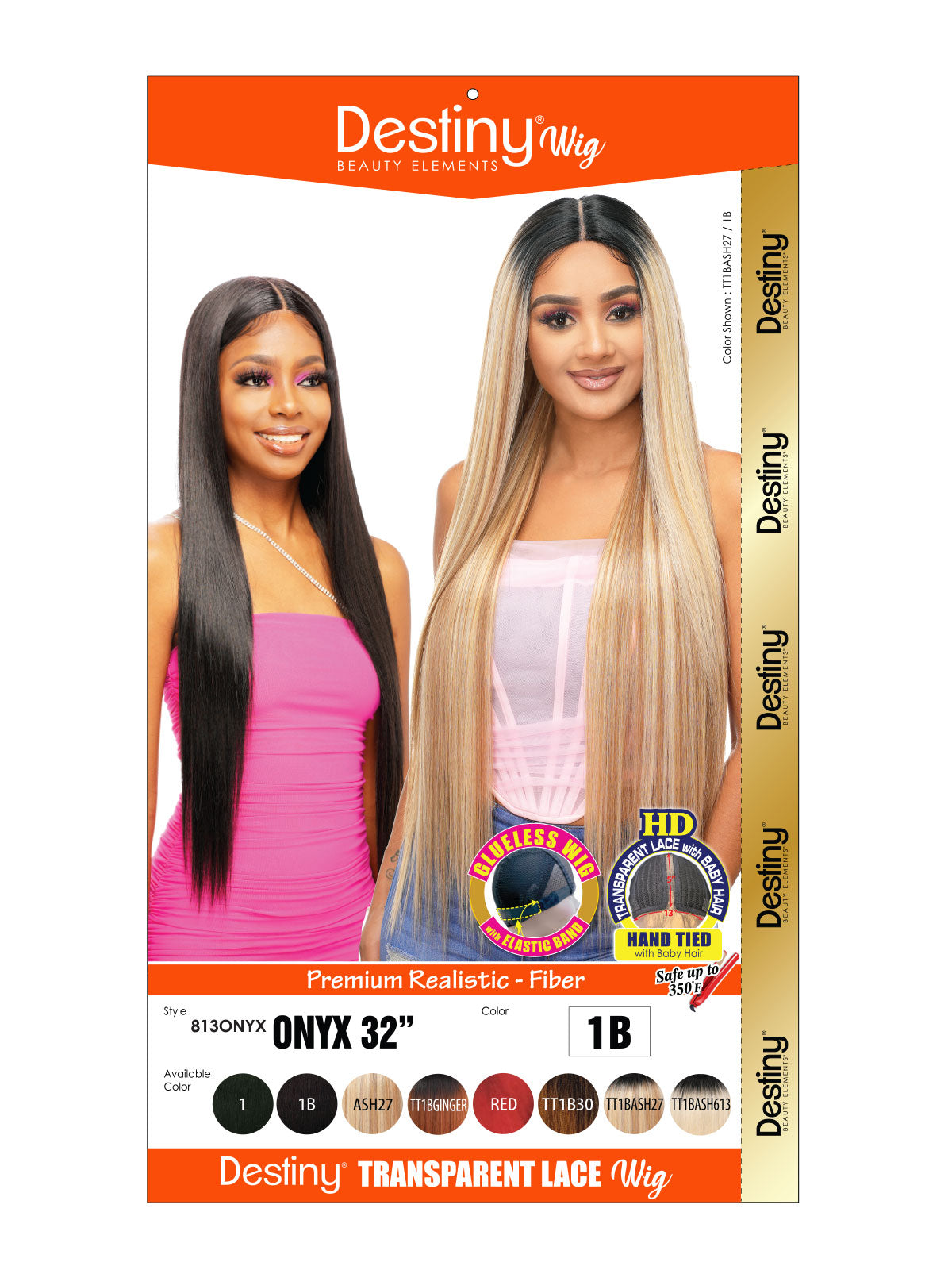 Onyx 32 lacefront wig side view