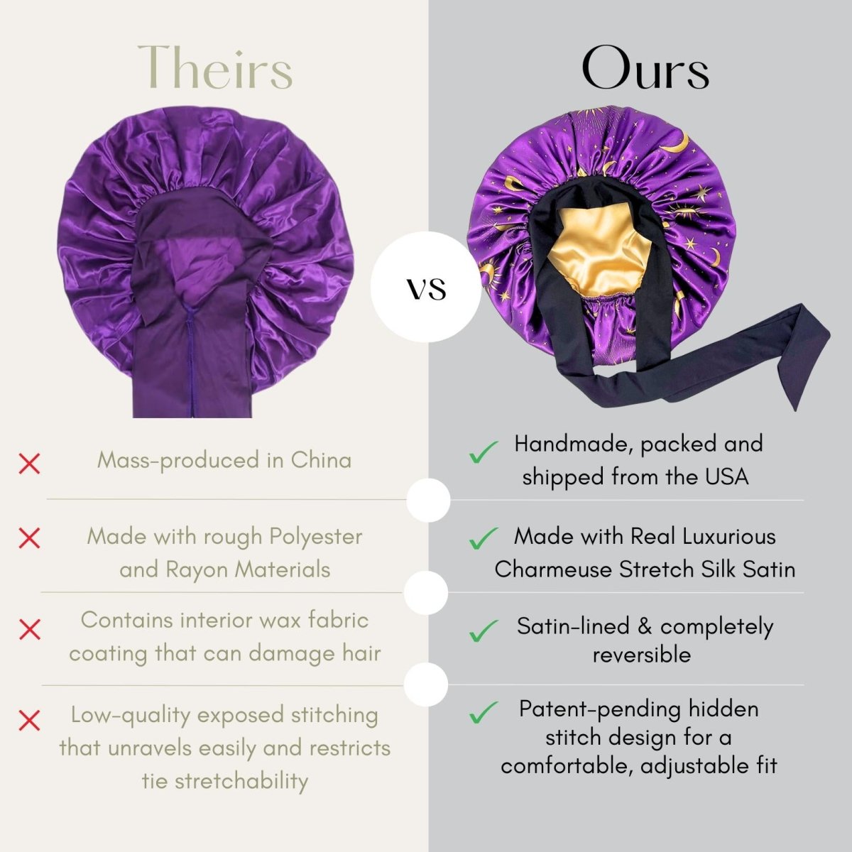 Adjustable Reversible Satin Hair Bonnet