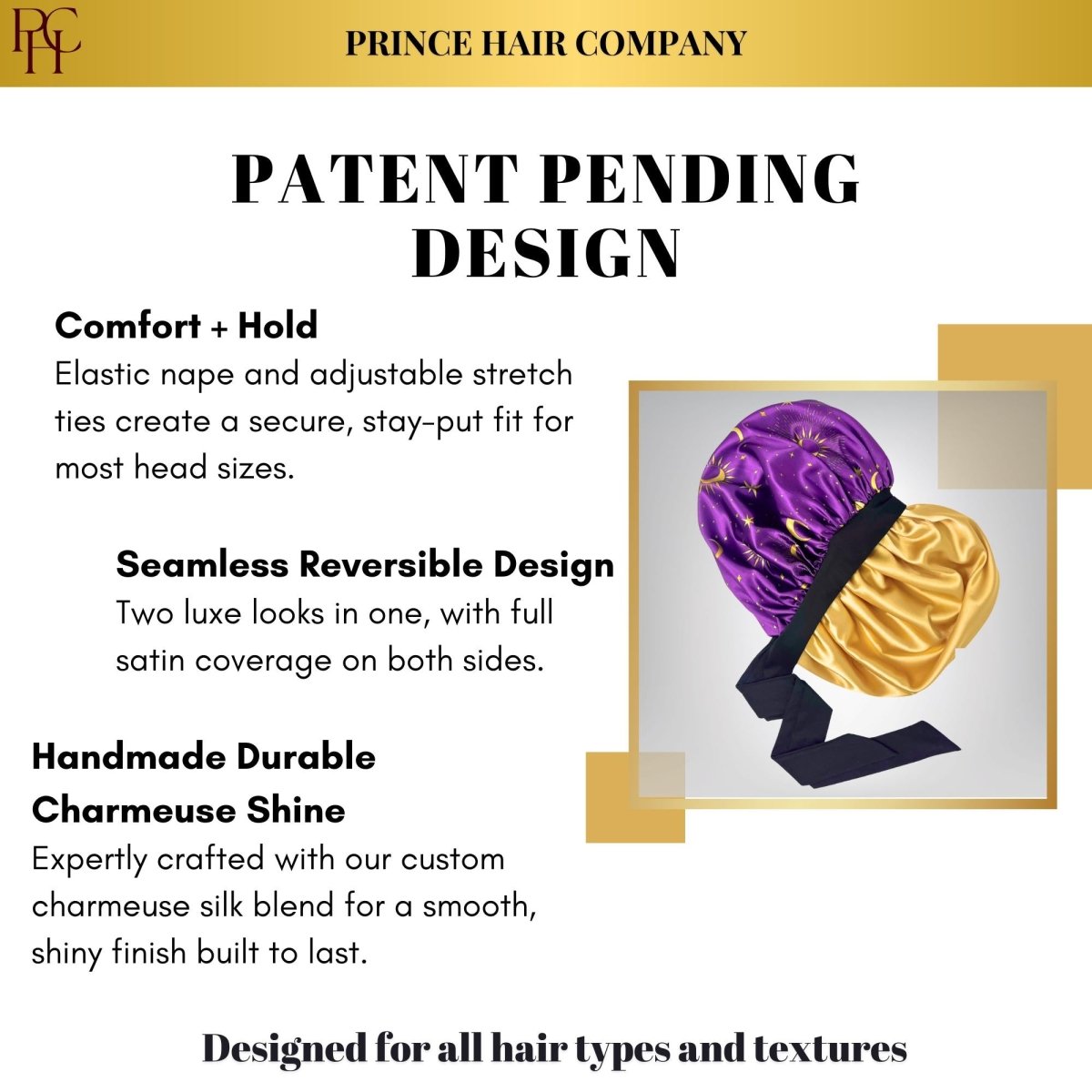 Adjustable Reversible Satin Hair Bonnet