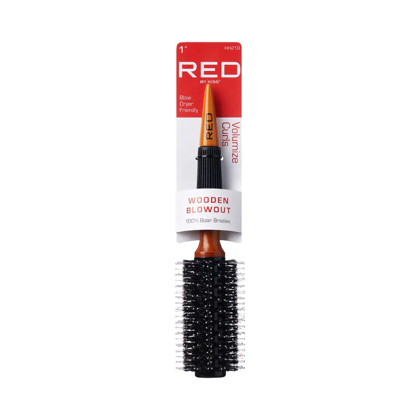 RED by Kiss Wooden Round Blowout Brush package