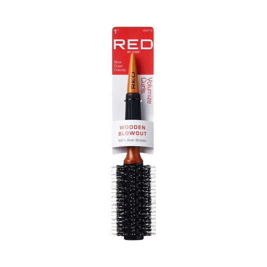 RED by Kiss Wooden Round Blowout Brush package